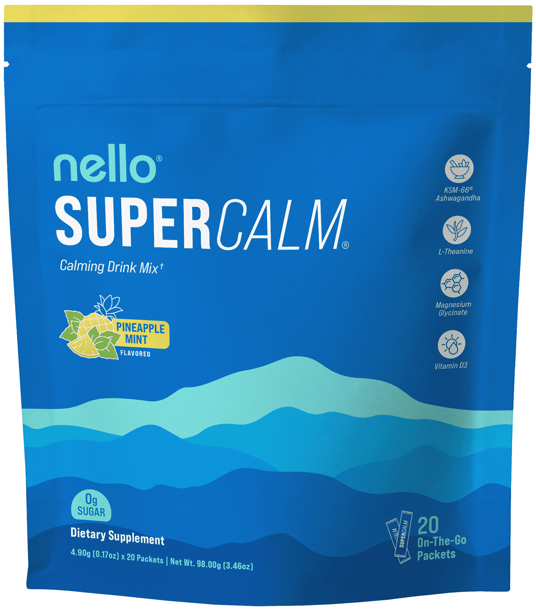 Nello Supercalm Drink Mix, KSM 66 Ashwagandha, Magnesium Glycinate