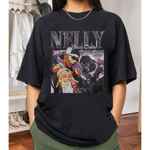 Nelly Rap . Nelly Country Grammar Album Vintage 90s Y2K. Halloween Style Bootleg Singer Tour Rap Nelly Rap Unisex Comfort Tee T Shirt, Color: Forest Green, Size: M