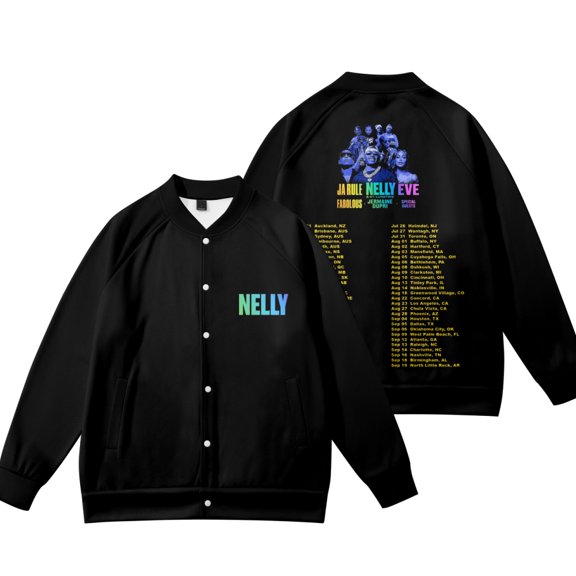 Nelly Where The Party At Tour Baseball Jacket Spring Spring Button Cardigan Long Sleeve Top