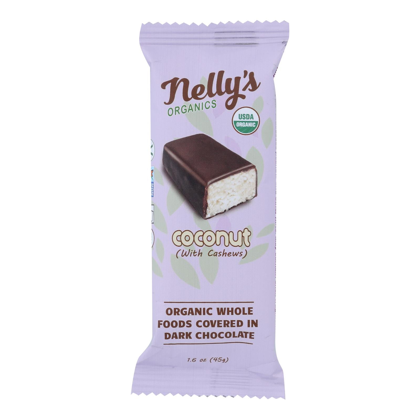 Nelly's Organics Coconut Candy Bar - Case of 9 - 1.6 OZ