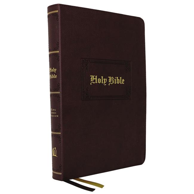 Nelson Bibles 246775 Vintage Series KJV Thinline Large Print Bible, Brown Leathersoft