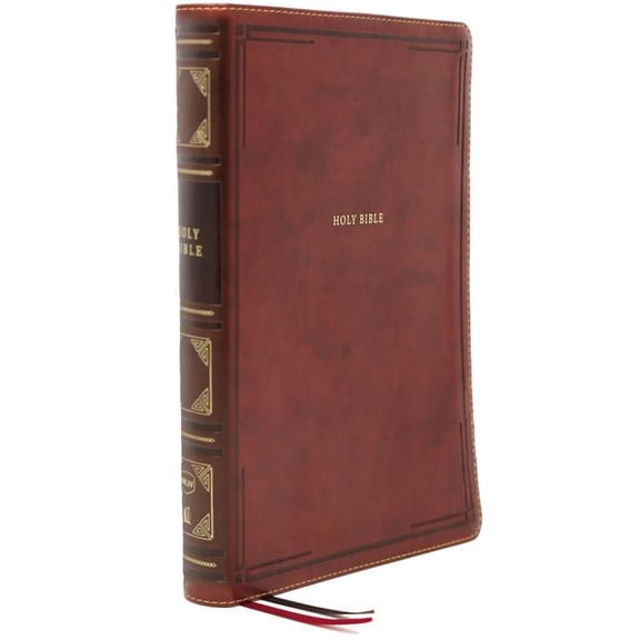 Nelson Bibles 25331X NKJV Large Print Thinline Bible, Brown Leathersoft Indexed