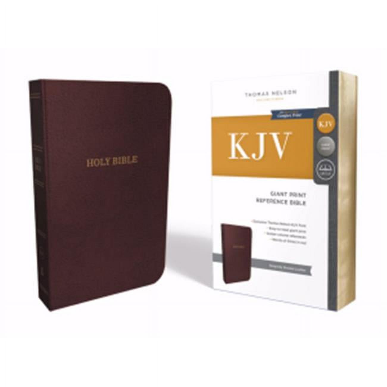 Nelson Bibles KJV Giant Print Reference Bible Burgundy Bonded Leather Book
