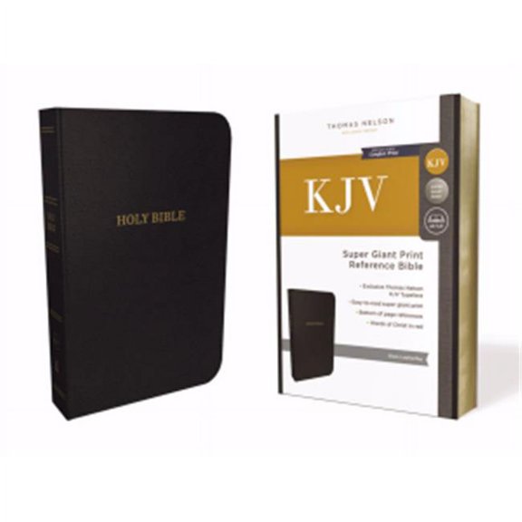 Nelson Bibles KJV Super Giant Print Reference Bible Black Leatherflex Book - Black