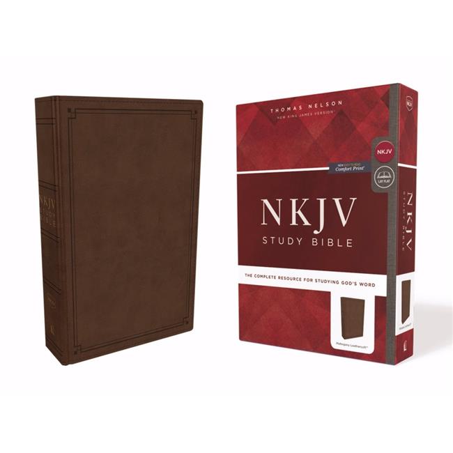 Nelson Bibles NKJV Study Bible Comfort Print, Mahogany Leathersoft