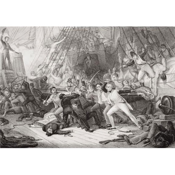 Nelson Boarding The San Josef At Battle of St Vincent February 1797 Horatio Poster Print - Large - 36 x 24