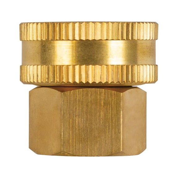 Nelson Brass Double Female Pipe to Hose Connector Fitting - 3/4" NPT X 3/4" Garden Hoses Coupler