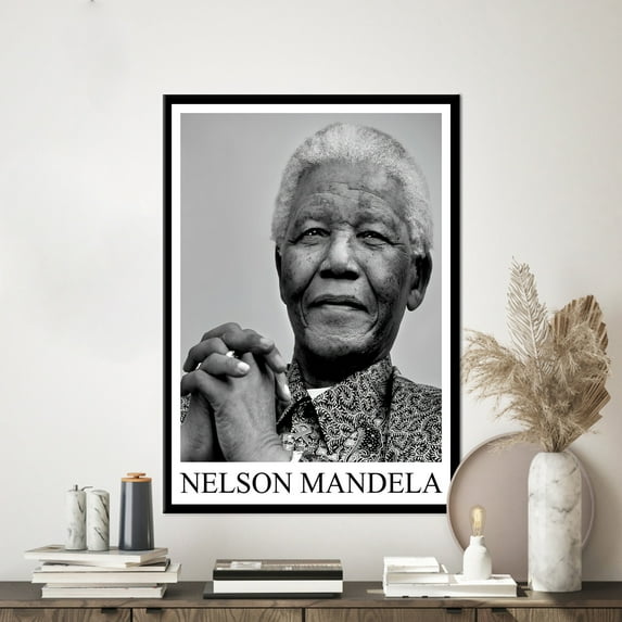 Nelson Mandela, Canvas Decor, 3D Wall Art, 3D Canvas, Famous Quote Art Canvas, Portre 3D Canvas, Nelson Mandela Canvas Poster, Canvas Wall Decor - Gold Framed