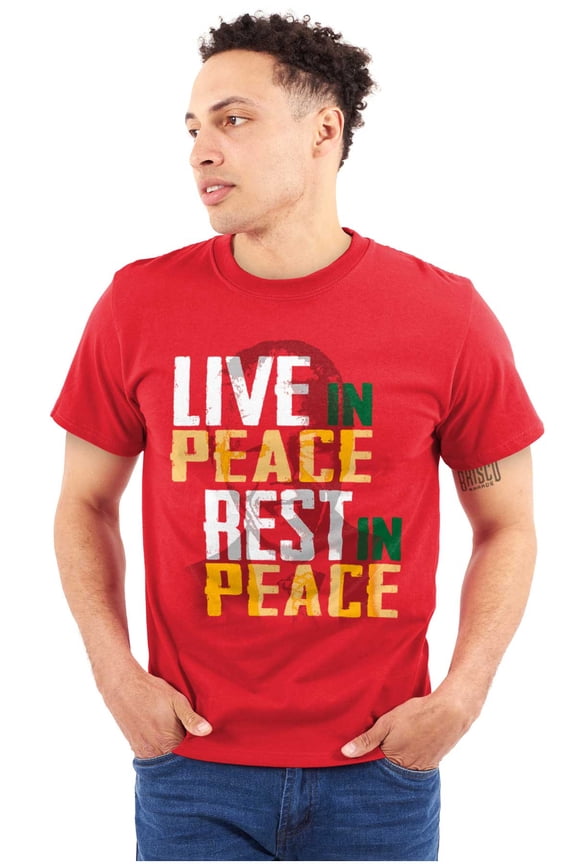 Nelson Mandela Live in Peace RIP Men's Graphic T Shirt Tees Brisco Brands X