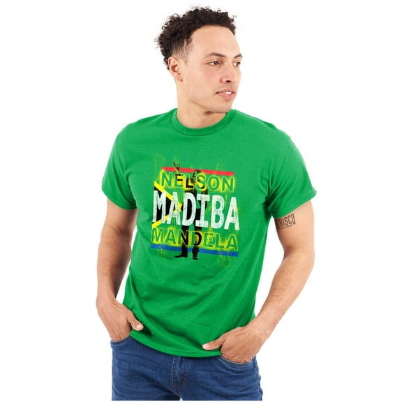 Nelson Mandela Madiba RSA Flag Men's Graphic T Shirt Tees Brisco Brands X