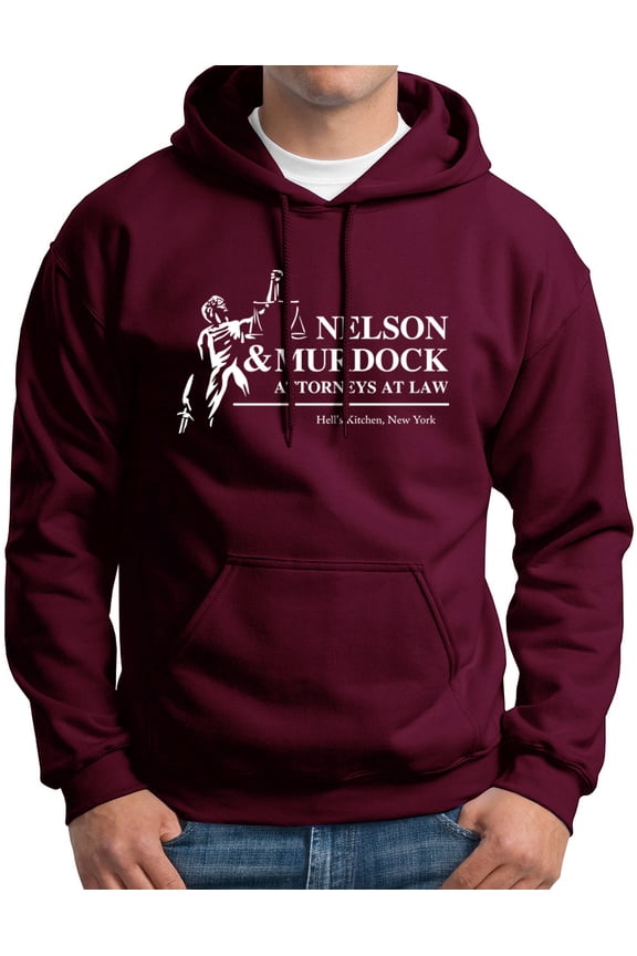 Nelson & Murdock Attorneys at Law Hooded Sweatshirt Maroon 2XL