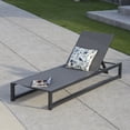 thumbnail image 1 of Nelson Outdoor Aluminum Framed Chaise Lounge with Grey Mesh Body, Black Finish, 1 of 9