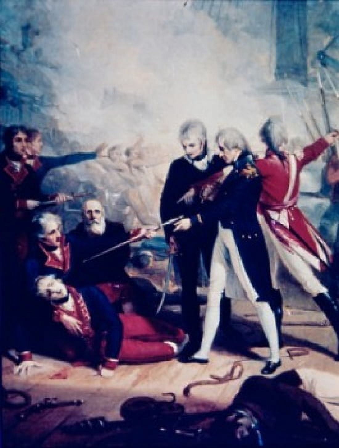 Nelson Receiving the Surrender of the San Nicolas 14 February 1797 Richard Westall (1765-1836 British) Canvas Art - Richard Westall (18 x 24)