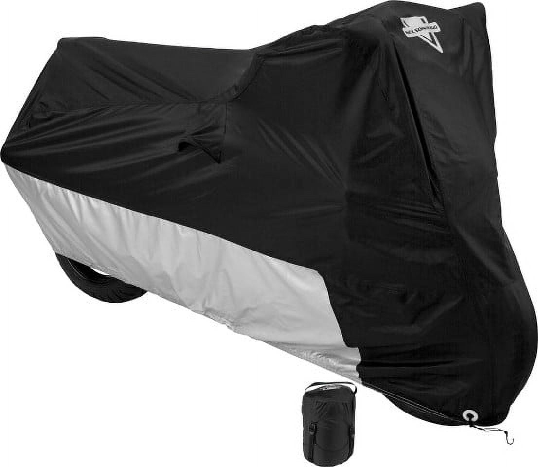 Nelson-Rigg Deluxe All-Season Black/Silver XL Motorcycle Cover (MC-904-04-XL)