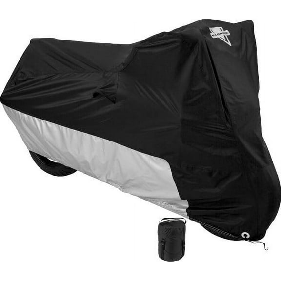 Nelson-Rigg Deluxe All-Season Black/Silver XL Motorcycle Cover (MC-904-04-XL)