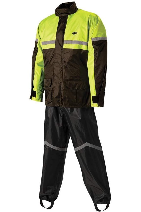 Nelson Rigg Stormrider Rain Suit; 100% Waterproof, Pants and Jacket Included with Reflective striping (Hi-Vis Yellow/Black, Medium)