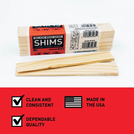 NELSON WOOD SHIMS Wood Shims, 8-In., 12-Pk. PSH8/12/65