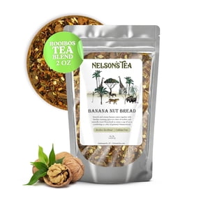 Nelson's Tea - Banana Nut Bread - Caffeine Free - Irresistible Blend of Green and Red Rooibos, Honey Bush & Natural Flavored Tea - Smooth and Creamy Banana Tea (2oz)
