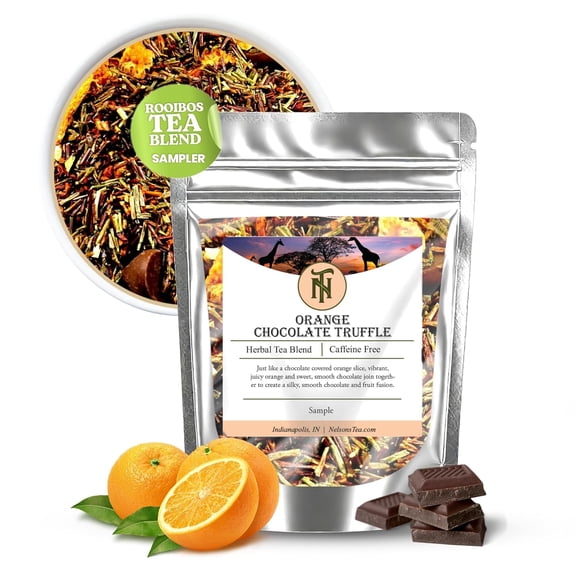 Nelson's Tea - Orange Chocolate Tea Loose Leaf - Cut & Sifted Truffle Tea with Green Rooibos, Red Rooibos and Orange Peel (Sample)