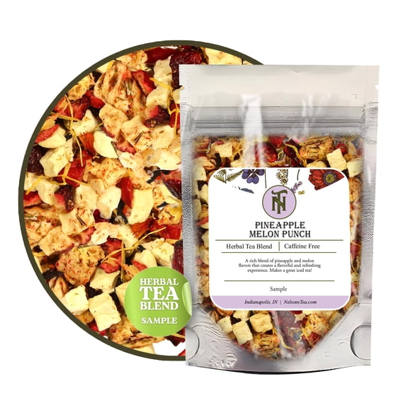 Nelson's Tea Pineapple Melon Punch - Cut & Sifted Rooibos Green Tea with Apple, Cranberry, Hibiscus, Marigod and Safflower Loose Leaf Tea (Sample)