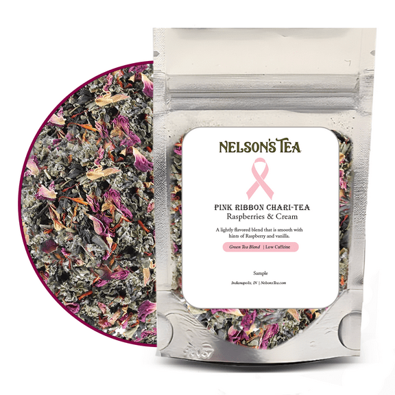 Nelson's Tea Raspberry & Cream - Cut & Sifted Raspberry Loose Leaf Tea with Rooibos Green Tea, Dried Red Raspberry Leaf, Marigold, Hibiscus, Rose Petals, and Safflower (Sample)