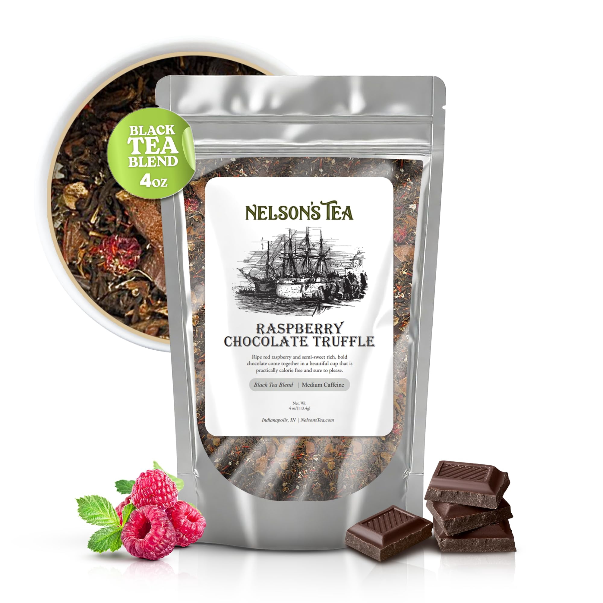 Nelson's Tea Raspberry Chocolate Truffle - Loose Leaf Black Tea with ...