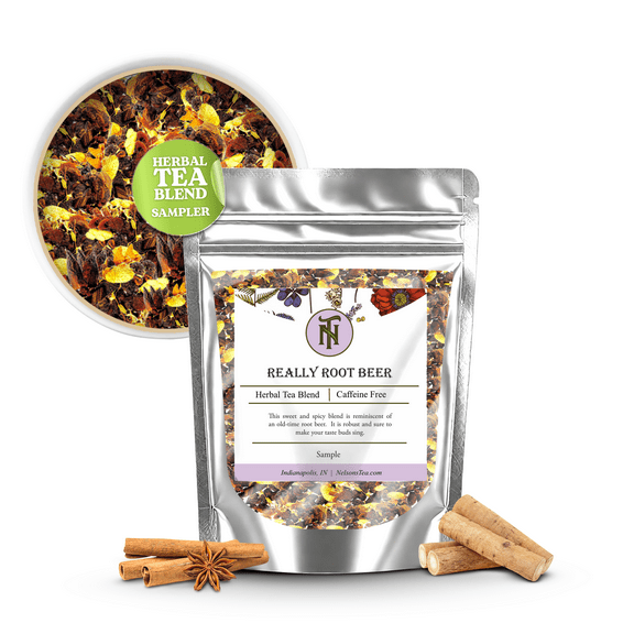 Nelson's Tea Really Root Beer - Sarsaparilla Root Herbal Loose Leaf Tea; Blend of Flavors like Sarsaparilla Root, Burdock Root, and More! - Sample