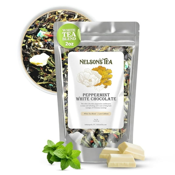 Nelson's Tea - White Chocolate Peppermint Loose Leaf Tea - Green tea, white tea, peppermint, safflower, and mint chocolate - 2 oz.