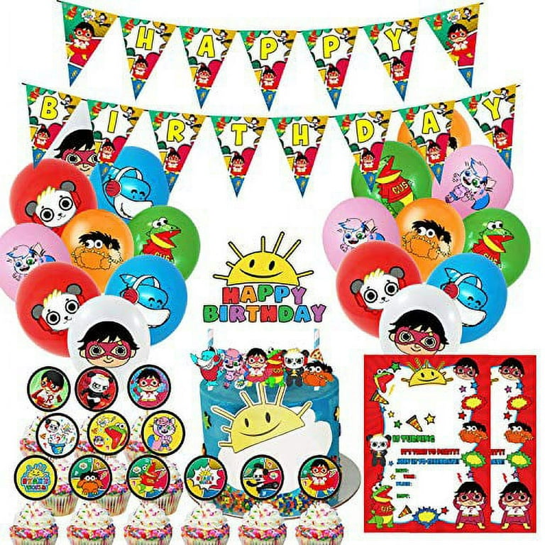Nelton Birthday Party Supplies For Descendants Includes Banner - Cake  Topper - 24 Cupcake Toppers - 18 Balloons