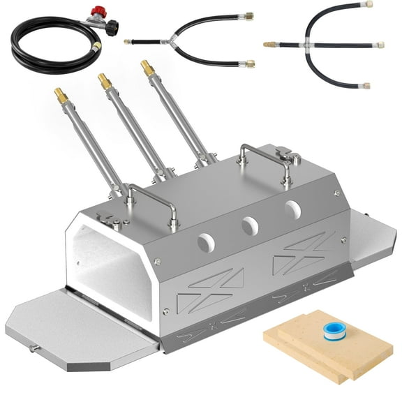 Nelyrho Triple Burner Propane Forge Kit, 30 PSI Regulator, 1 Pack Gas Blacksmith Forge for Beginner Knife Making and Metal Heating