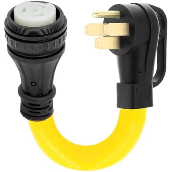 NEMA 14-50P To SS2-50R Adapter Cable - 1.5FT Heavy Duty 6AWG Cord For Dryer To Marine Shore Power Connection