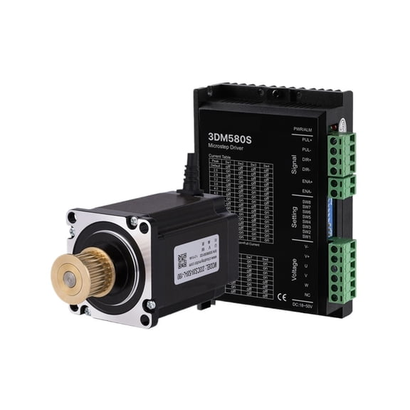 Nema 23 Stepper Motor Driver Kit 3 Phase Stepper Motor 1.0N.m/2.0N.m With GEAR For CNC Router Engraving Milling Machine ,Low Noise - 3DM580S 233CS10