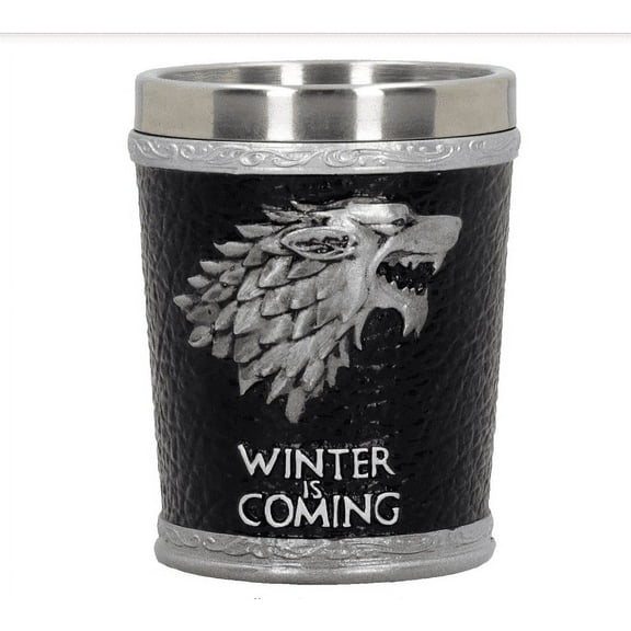Nemesis Now B4452N9 Winter is Coming Game of Thrones Shot Glass 7cm Black, Resin w/Stainless Steel insert