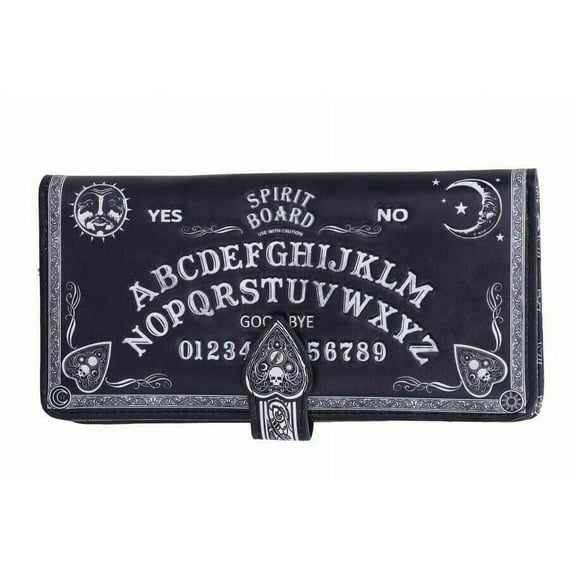 Nemesis Now Black Spirit Board Embossed Ouija Purse 19cm, Black, PU Leather