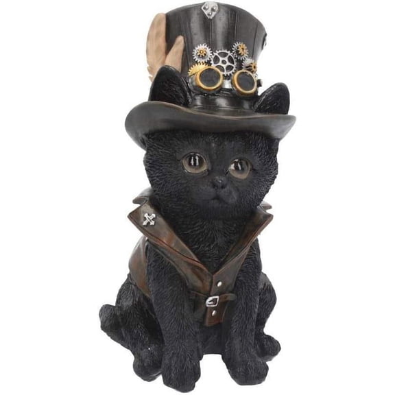 Nemesis Now Cogsmiths Cat 18.5cm Figurine Black, Resin