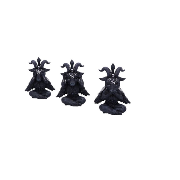 Nemesis Now Cult Cuties Three Wise Baphoboo 13.4cm, Resin, Black, Three Wise Baphoboo Figures,