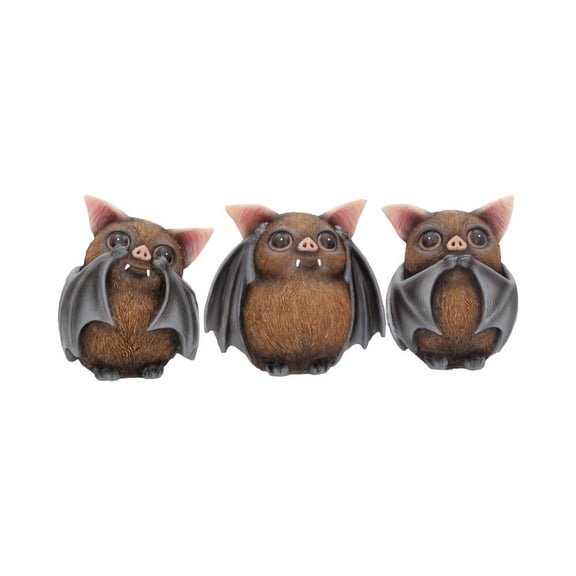 Nemesis Now Three Wise Bats Adorable Hear Speak See No Evil Ornament Figurines