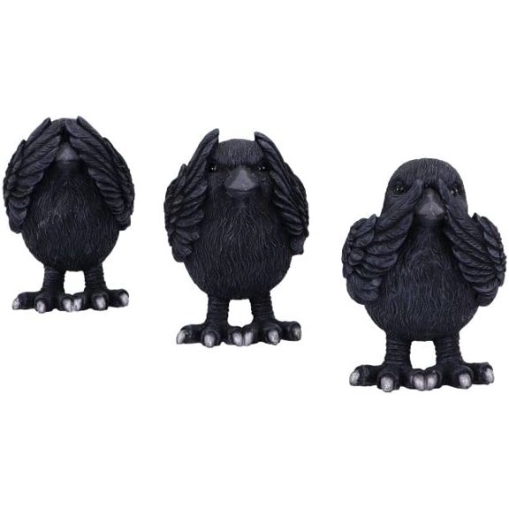 Nemesis Now Three Wise Ravens, Black, 8.7cm (B6023V2)