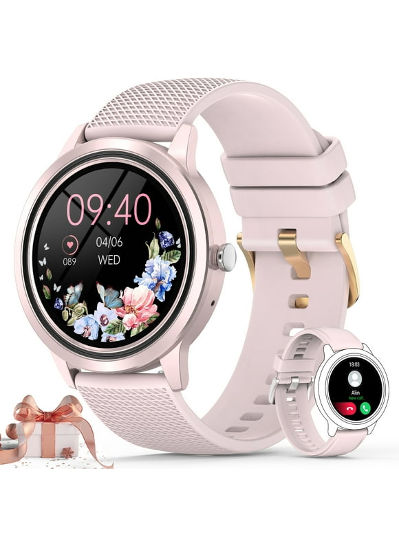 Nemheng Smart Watch (Answer/Make Call), 1.32" Sports Smartwatch Compatible with Android and iOS Phones,Pink