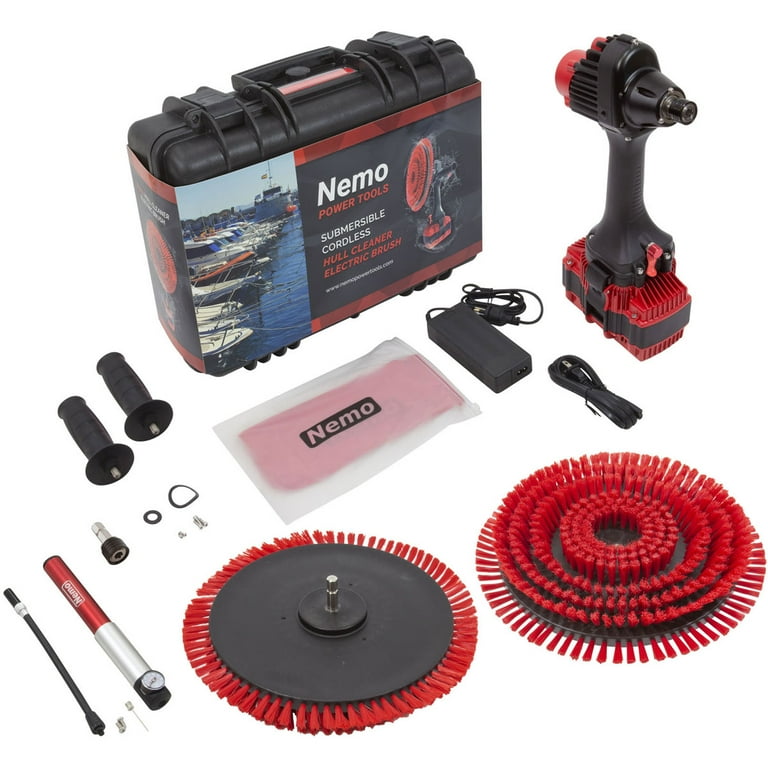 Nemo Power Tools Nemo Power Tools Boat Hull Cleaner Electric Brush  w/18V/10Ah Li-Ion Battery & Brush Set, Submersible up to 50m 