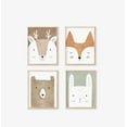 thumbnail image 1 of Nemo and Her Woodland Nursery Art Print Set of 4, Nursery Wall Art Decor, Picture Frames and Cute Animals Prints for Kids Playroom Decoration, 1 of 4