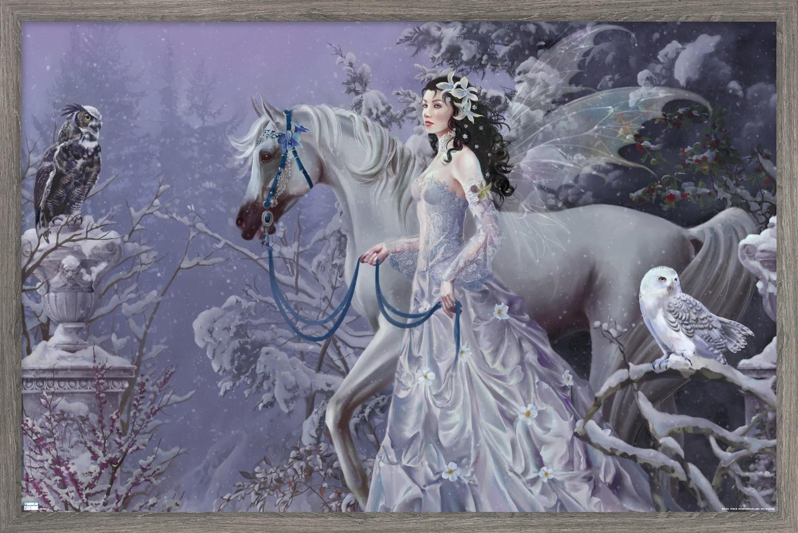 Nene Thomas - Winter Wings Wall Poster, 14.725" x 22.375", Framed