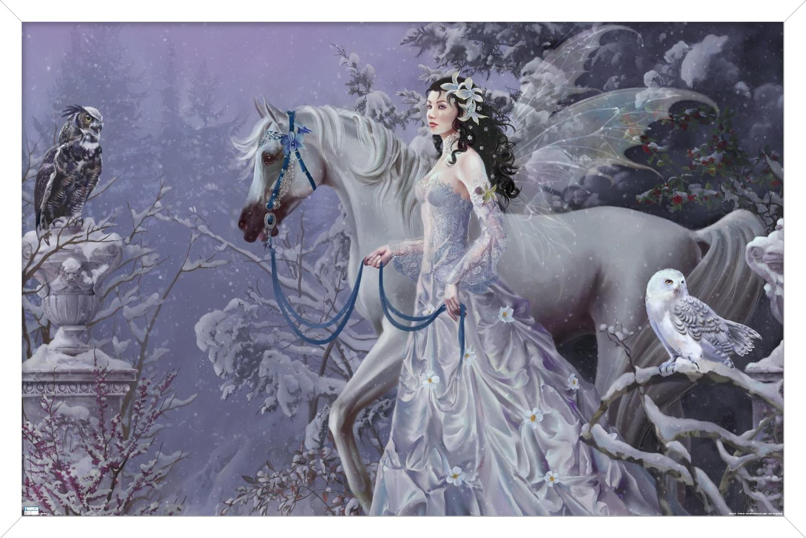 Nene Thomas - Winter Wings Wall Poster, 14.725" x 22.375", Framed