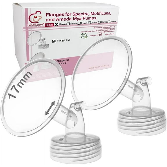 Nenesupply 2pc 17mm Flanges Compatible with Spectra S1 Spectra S2 Synergy Gold Breastpumps Replacement to Spectra Pump Parts and Spectra Flange Replace Spectra S2 Parts and Spectra 17mm