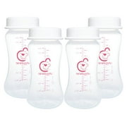 Nenesupply 9oz 4 Count Wide Neck Breast Pump Bottles Use as Bottles for Pumping with Spectra S1 Spectra S2 9 Plus Breast Pumps. Pump Bottles for Spectra Pump. Breastmilk Storage and Collection Bottle