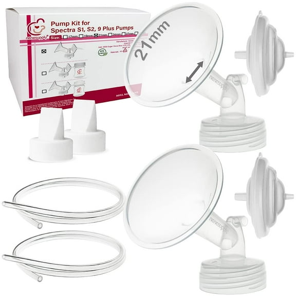 Nenesupply Pump Parts 21mm Flange Compatible with Spectra S2 S1 Breast Pumps Not Original Spectra Pump Parts or Spectra S2 Accessories Replace Spectra Flange 19mm Duckbill Valves Backflow Protector