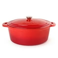 thumbnail image 1 of BergHOFF Neo Cast Iron 8qt. Oval Dutch Oven 13" with Lid, Red, 1 of 10