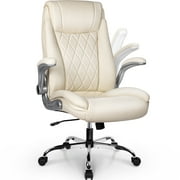 Neo Chair Chairman Ergonomic High Back Leather Computer Desk Executive Office Chair, Ivory