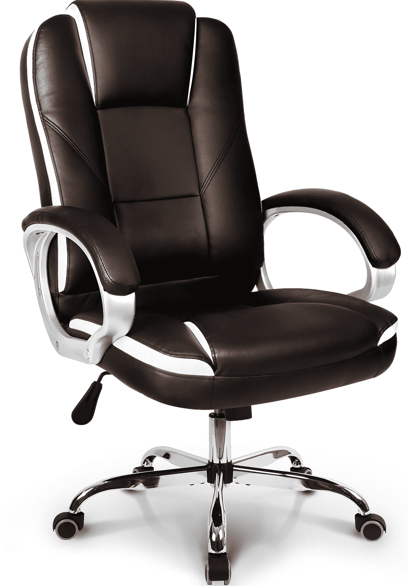 NEO CHAIR Ergonomic Office Chair Desk Chair Mid Back Executive PU Leather  Adjustable Computer Desk Gaming Chair Comfortable Padded Arm Lumbar Support  Rolling Swivel with Wheels (Jet Black) 