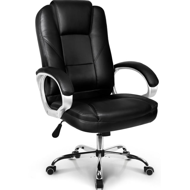 Neo Chair Ergonomic HighBack Executive Leather Office Computer Desk Chair, Jet Black